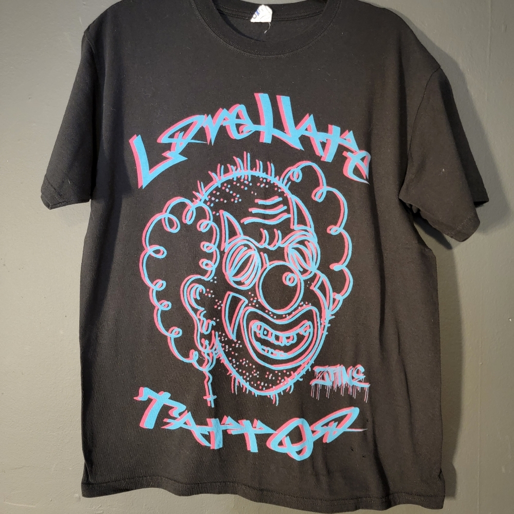 🤡CLOWN FACE LOVE HATETATTOO SHOP LOCAL ARTIST T🤡